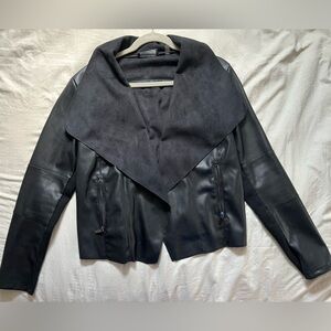 Bagatelle: Open Front Faux Leather Jacket
